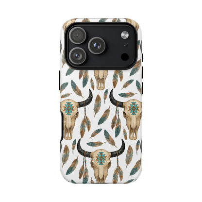 Aztec Feather Skull Tough Case