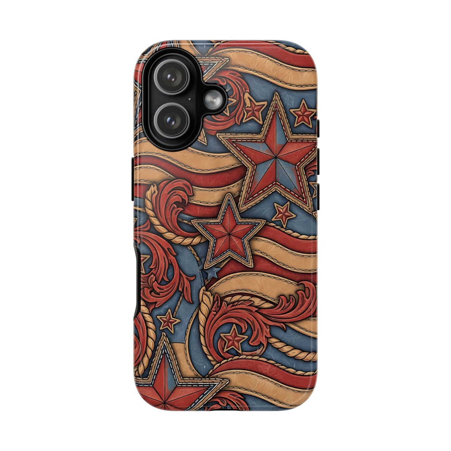 Faux Tooled Americana Tough Phone Case