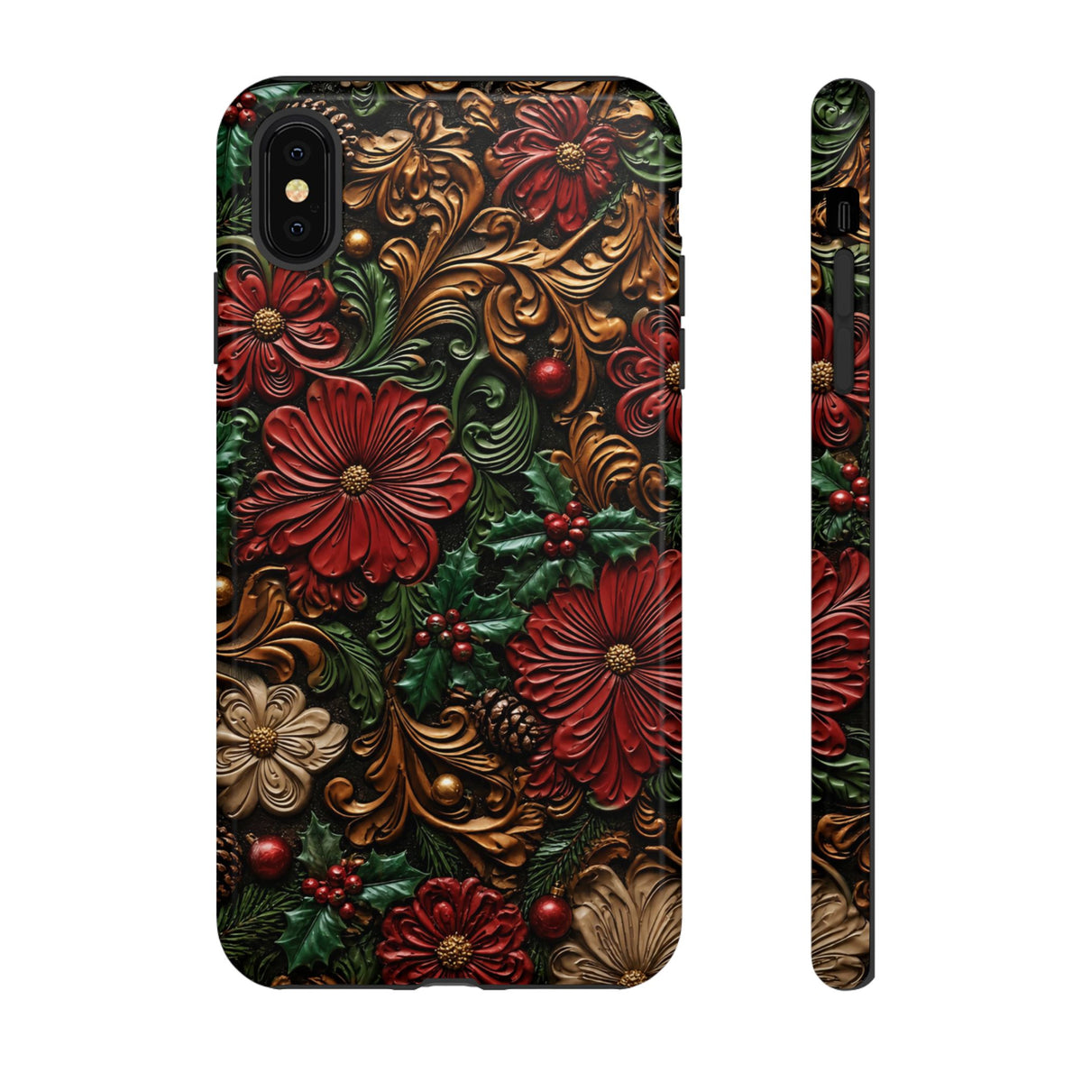 Tooled Christmas Blooms Tough Case