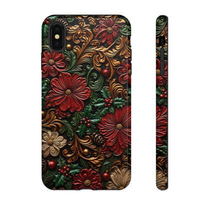 Tooled Christmas Blooms Tough Case