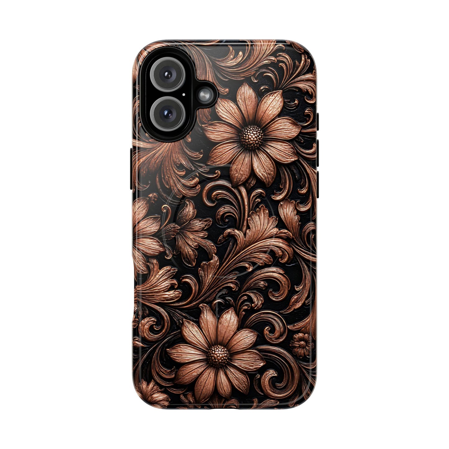Rose Gold Floral Magnetic Case