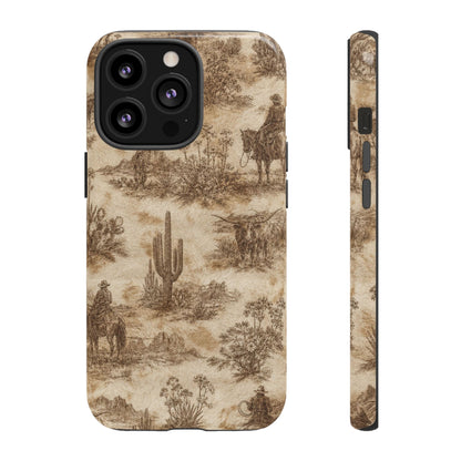 Ivory Cowhide Toile Tough Case