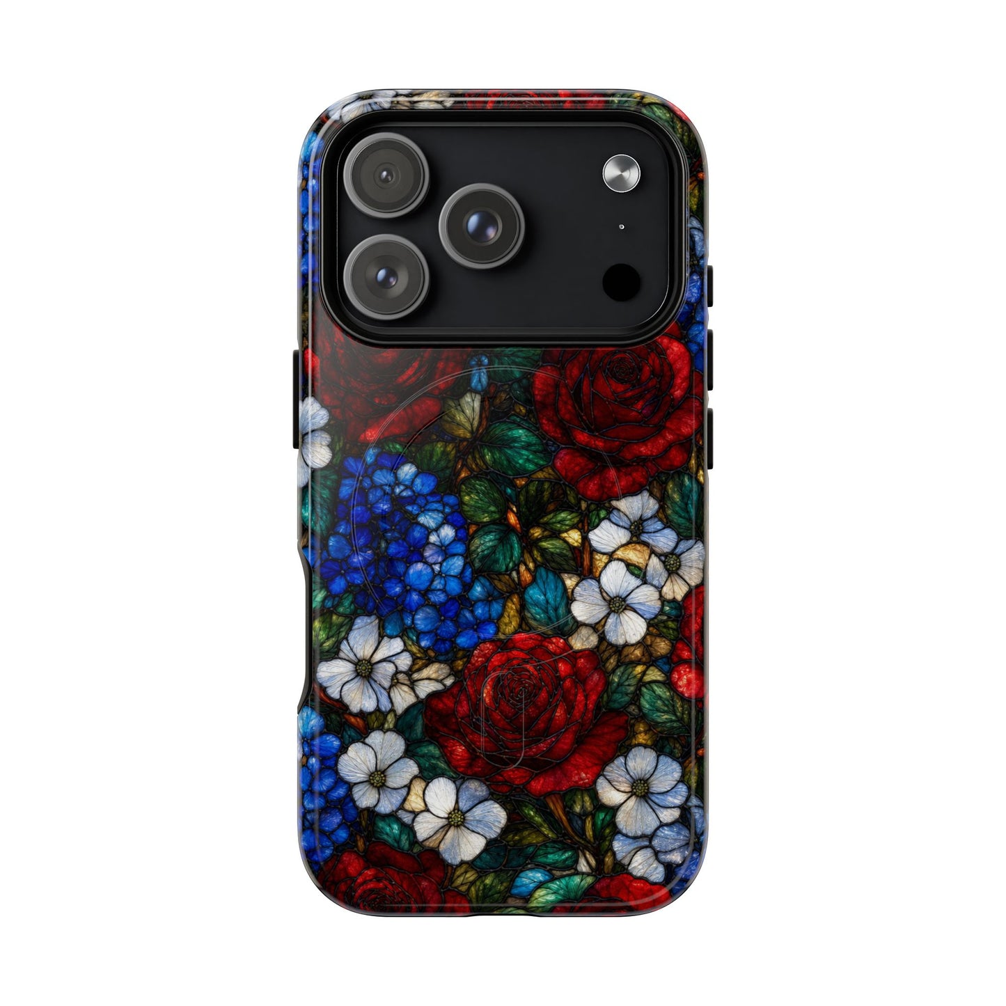 Patriotic Floral Glass Magnetic Case