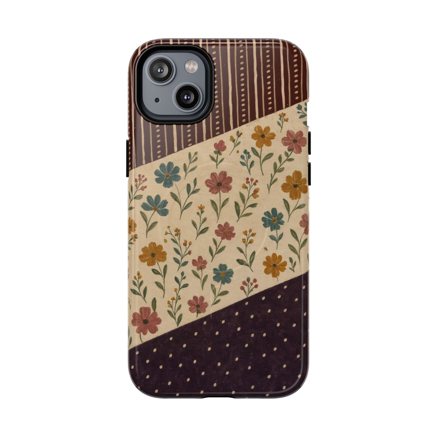 Fall Floral Stripe Magnetic Case