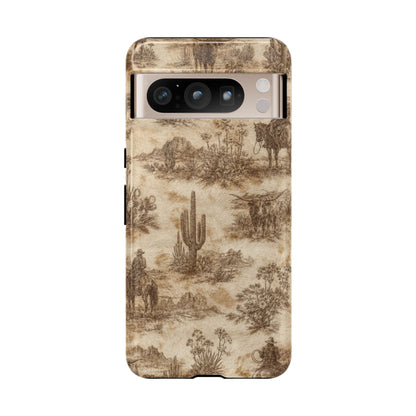 Ivory Cowhide Toile Tough Case