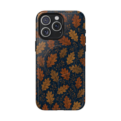 Navy Autumn Leaves Magnetic Case