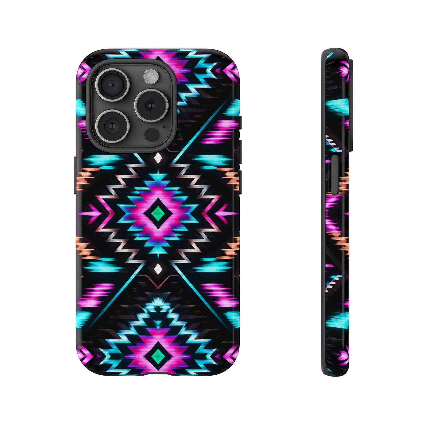 Black Neon Aztec Rug Tough Case