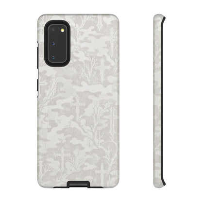 White Camo Cross Tough Case