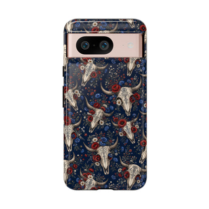 Patriotic Floral Skulls Tough Case
