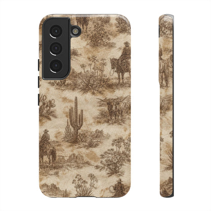 Ivory Cowhide Toile Tough Case