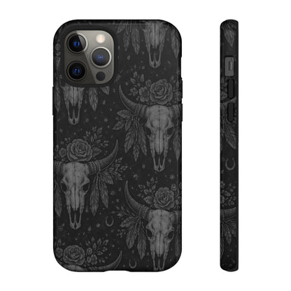 Western Noir Bull Skulls Tough Case