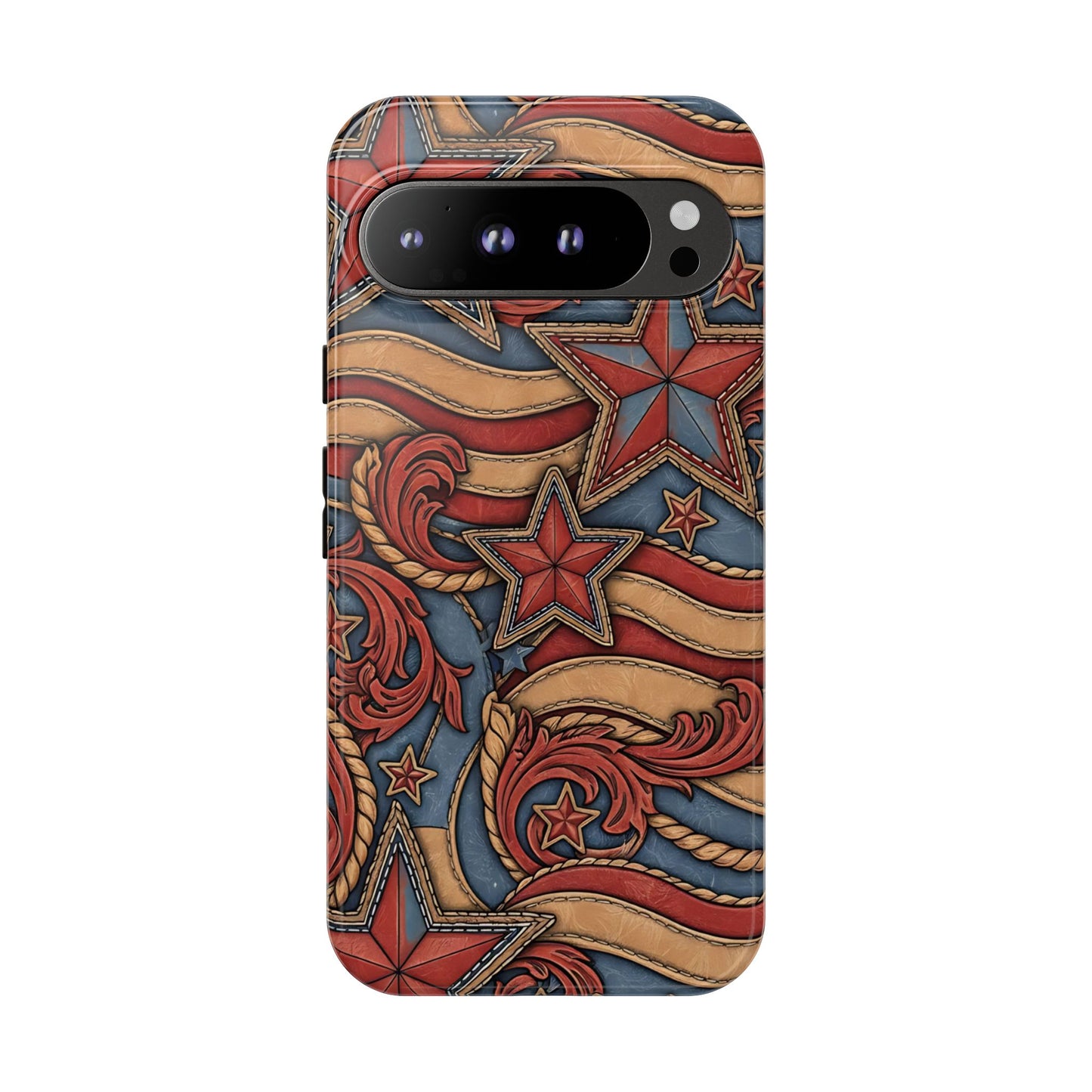 Faux Tooled Americana Tough Phone Case