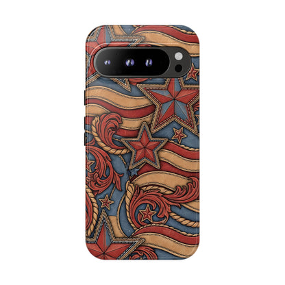 Faux Tooled Americana Tough Phone Case