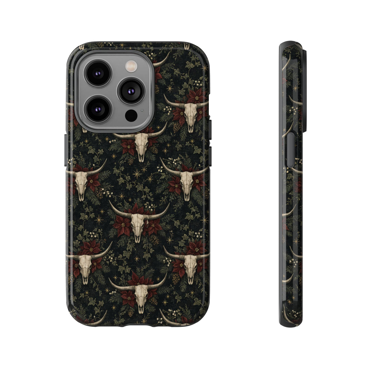 Midnight Skull Poinsettia Tough Case