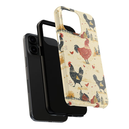 Red Black Chickens Phone Case