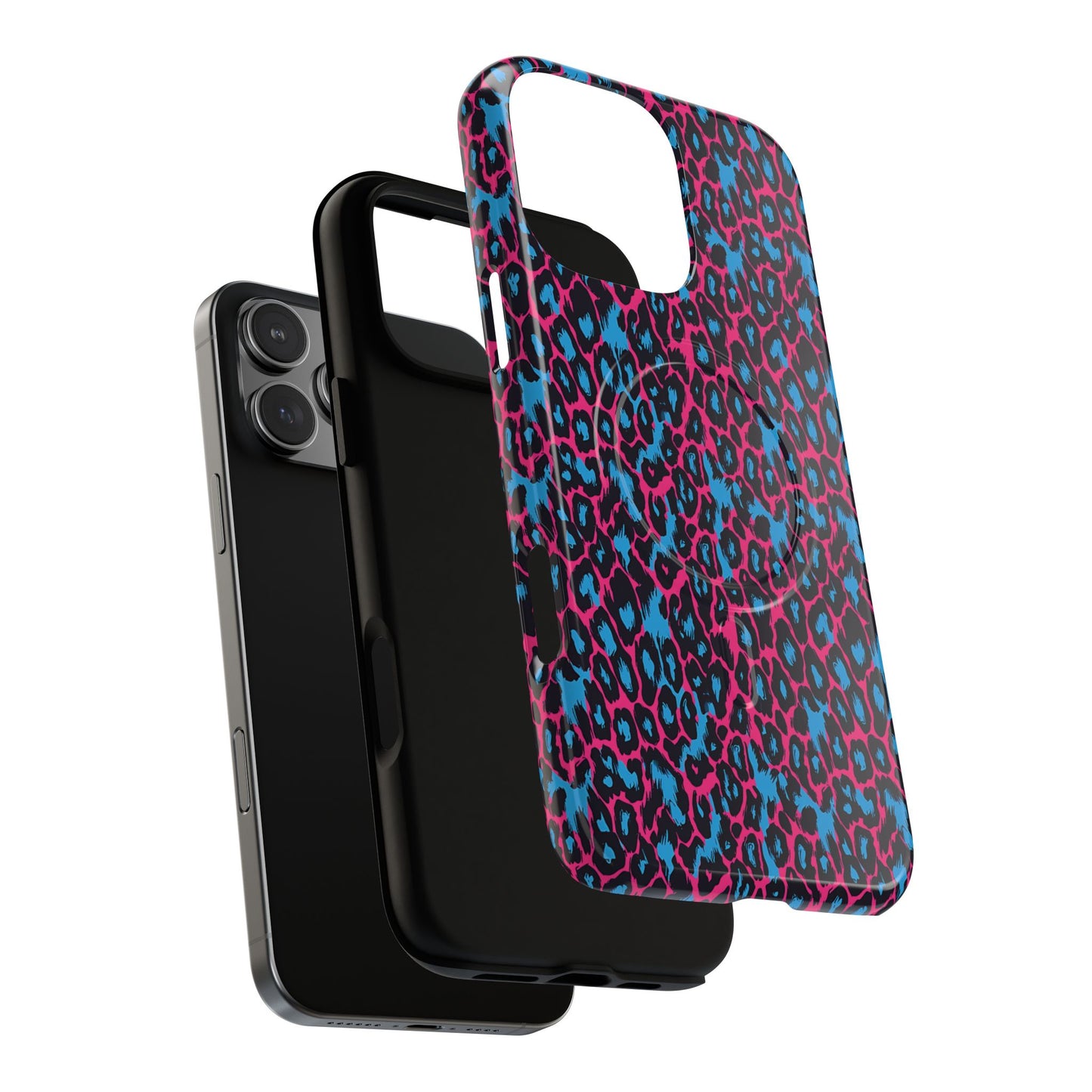 Pink Blue Leopard Magnetic Case