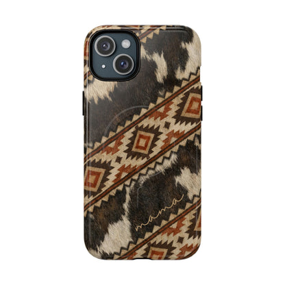 Cowhide Aztec Mama Magnetic Case
