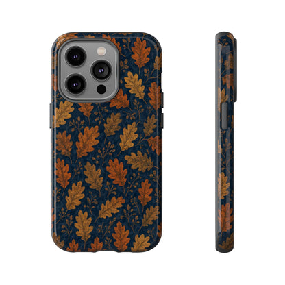 Navy Autumn Leaves Tough Case