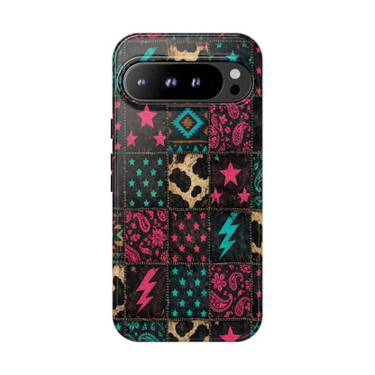 Neon Cowhide Patchwork Tough Case