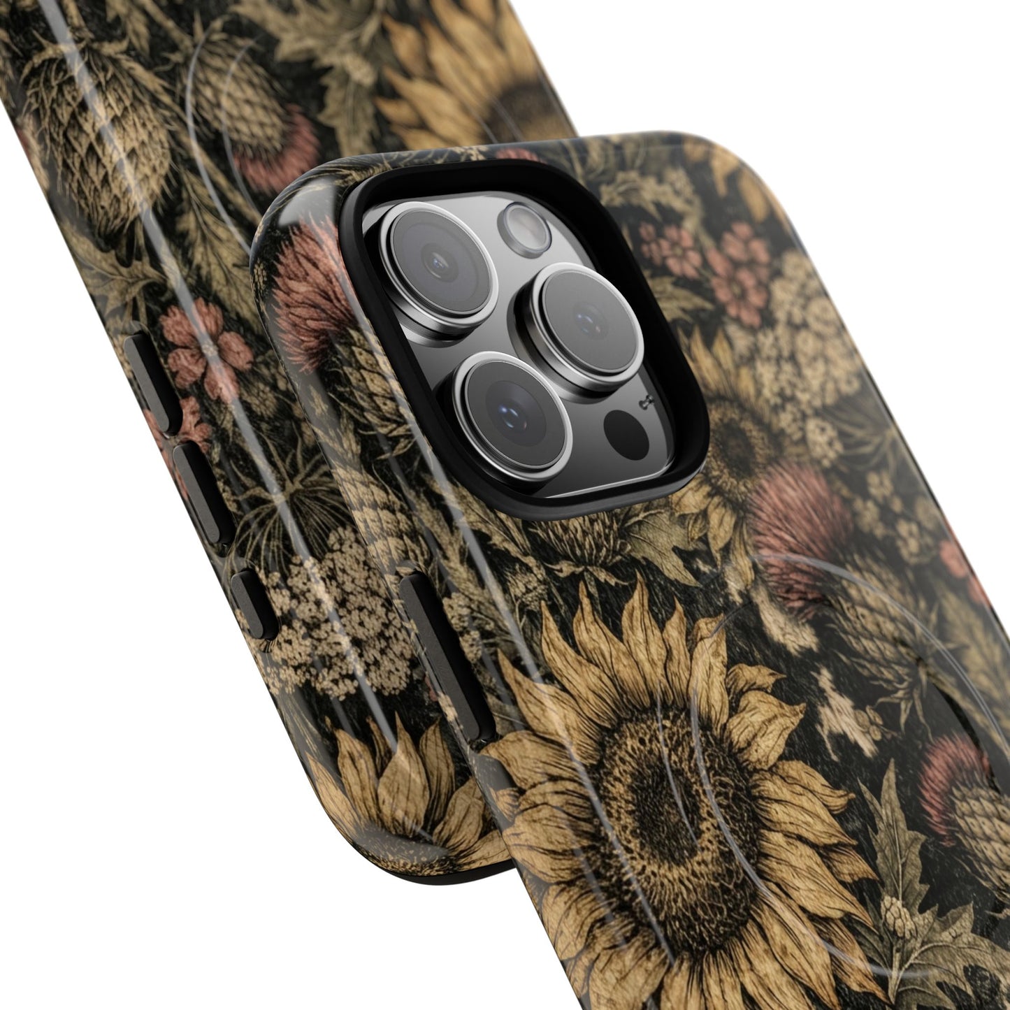 Cowhide Sunflower Thistles Magnetic Case
