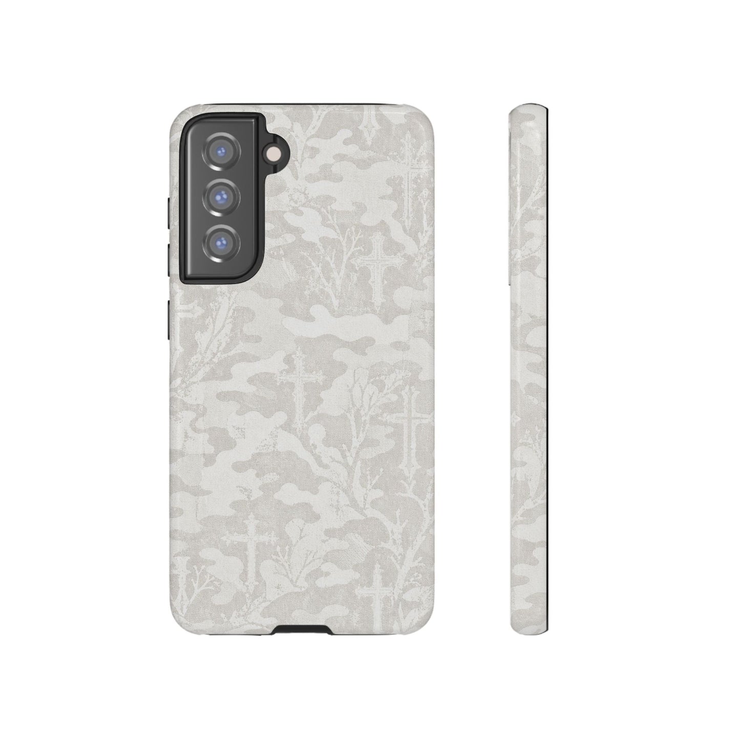 White Camo Cross Tough Case