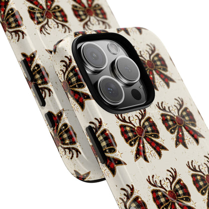 Christmas Antlers + Bows Magnetic Case