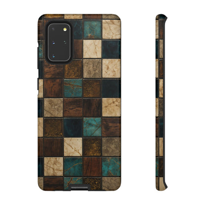 Teal Walnut Tile Tough Case