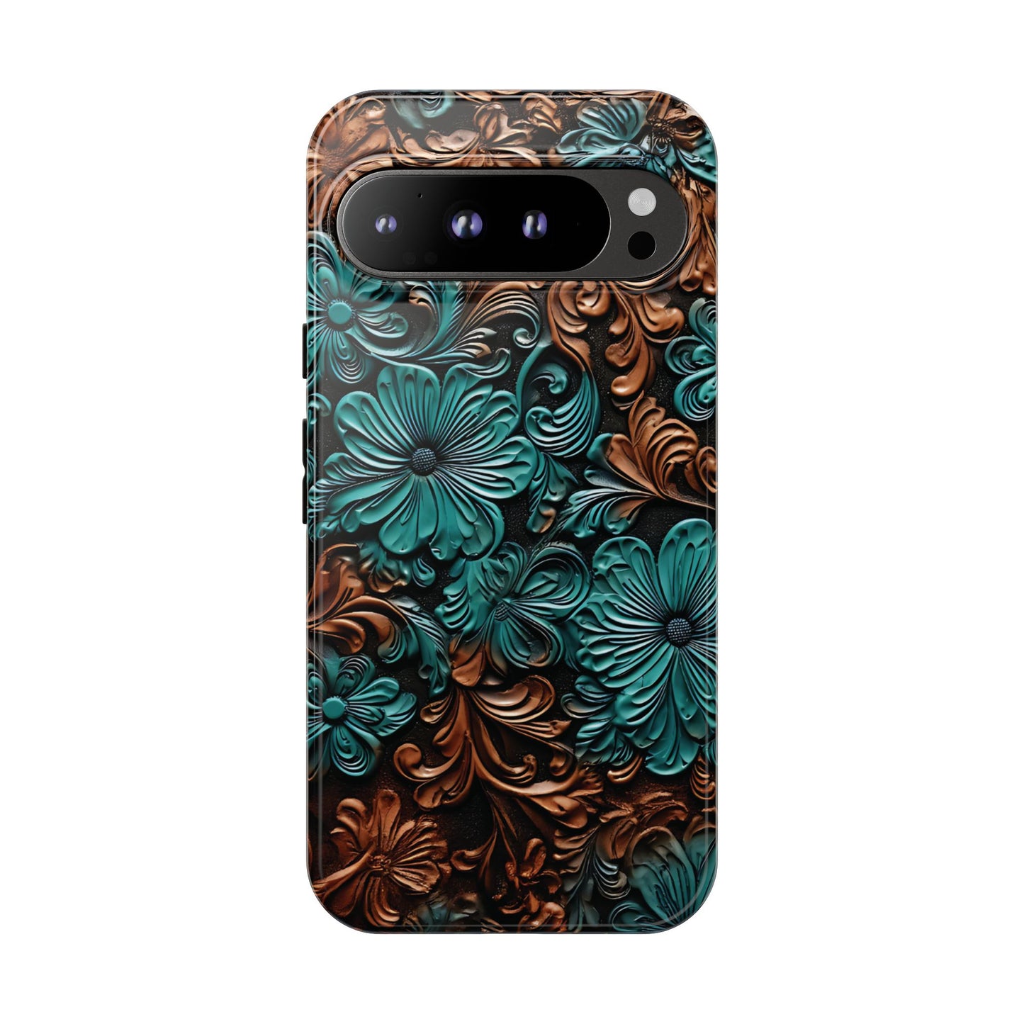 Faux Tooled Floral Tough Case