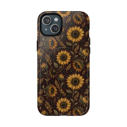 Burgundy Sunflowers Magnetic Case