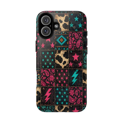 Neon Cowhide Patchwork Tough Case