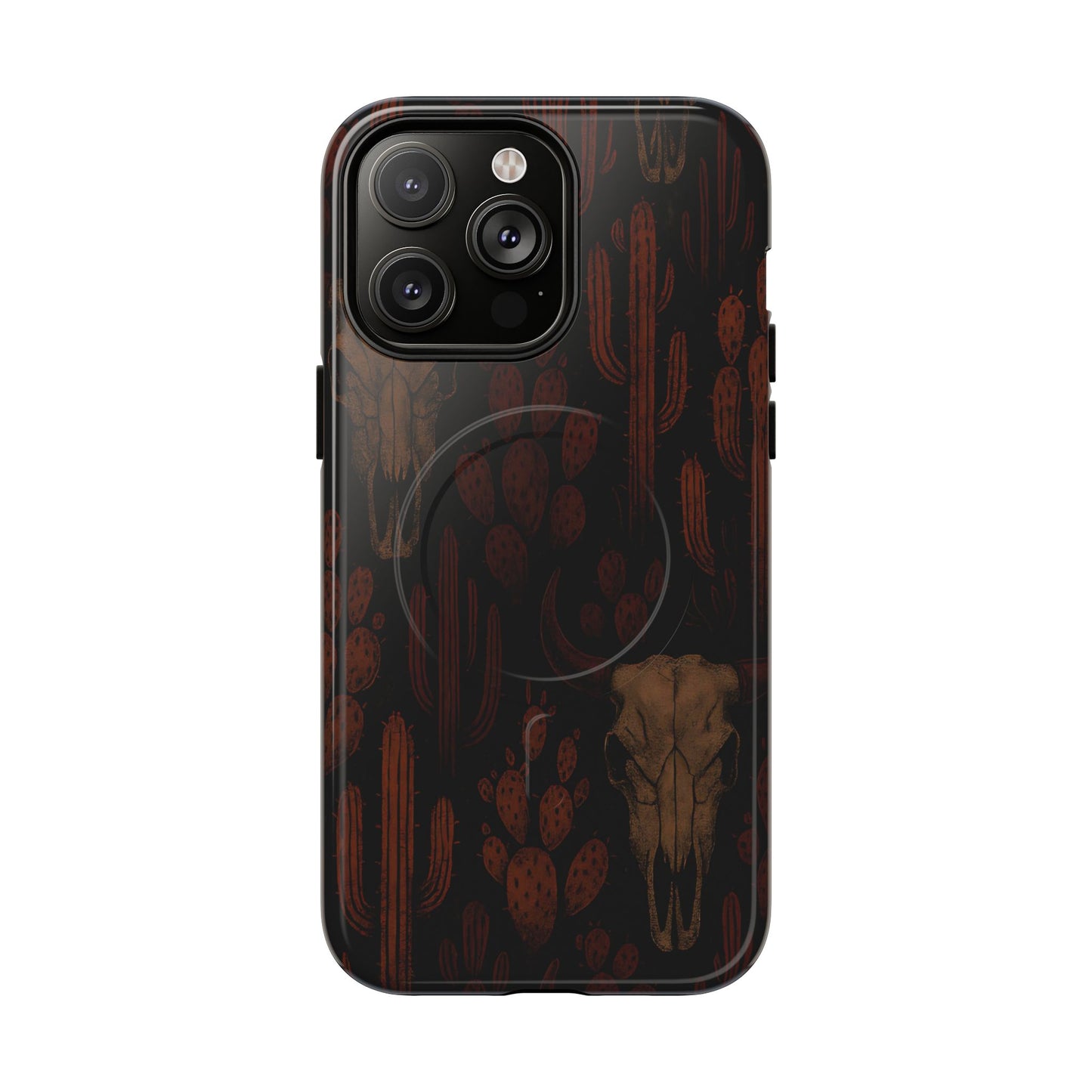 Midnight Cactus Bull Skull Magnetic Case