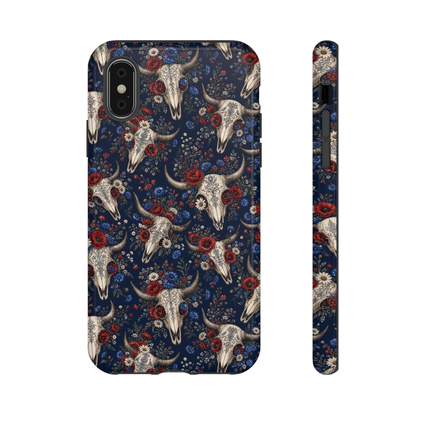 Patriotic Floral Skulls Tough Case