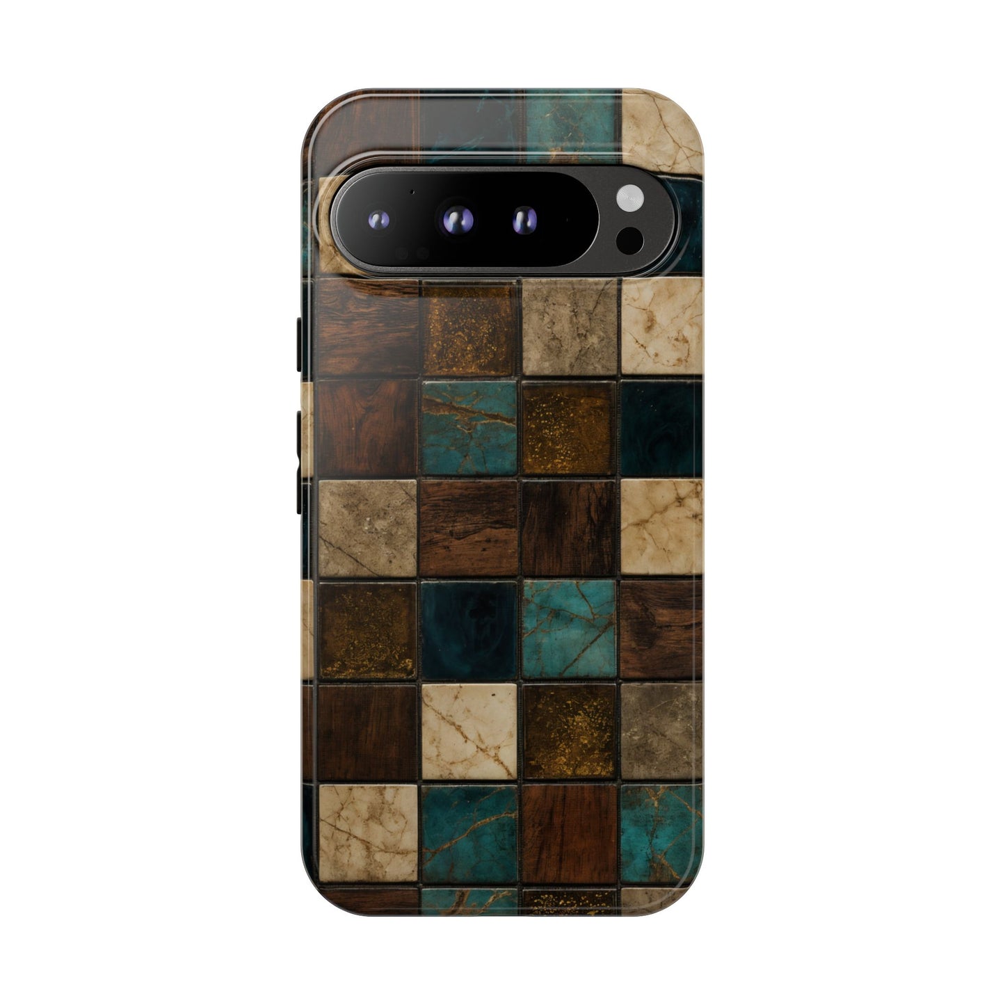 Teal Walnut Tile Tough Case