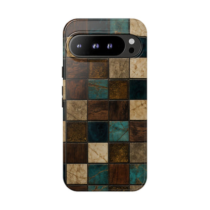 Teal Walnut Tile Tough Case