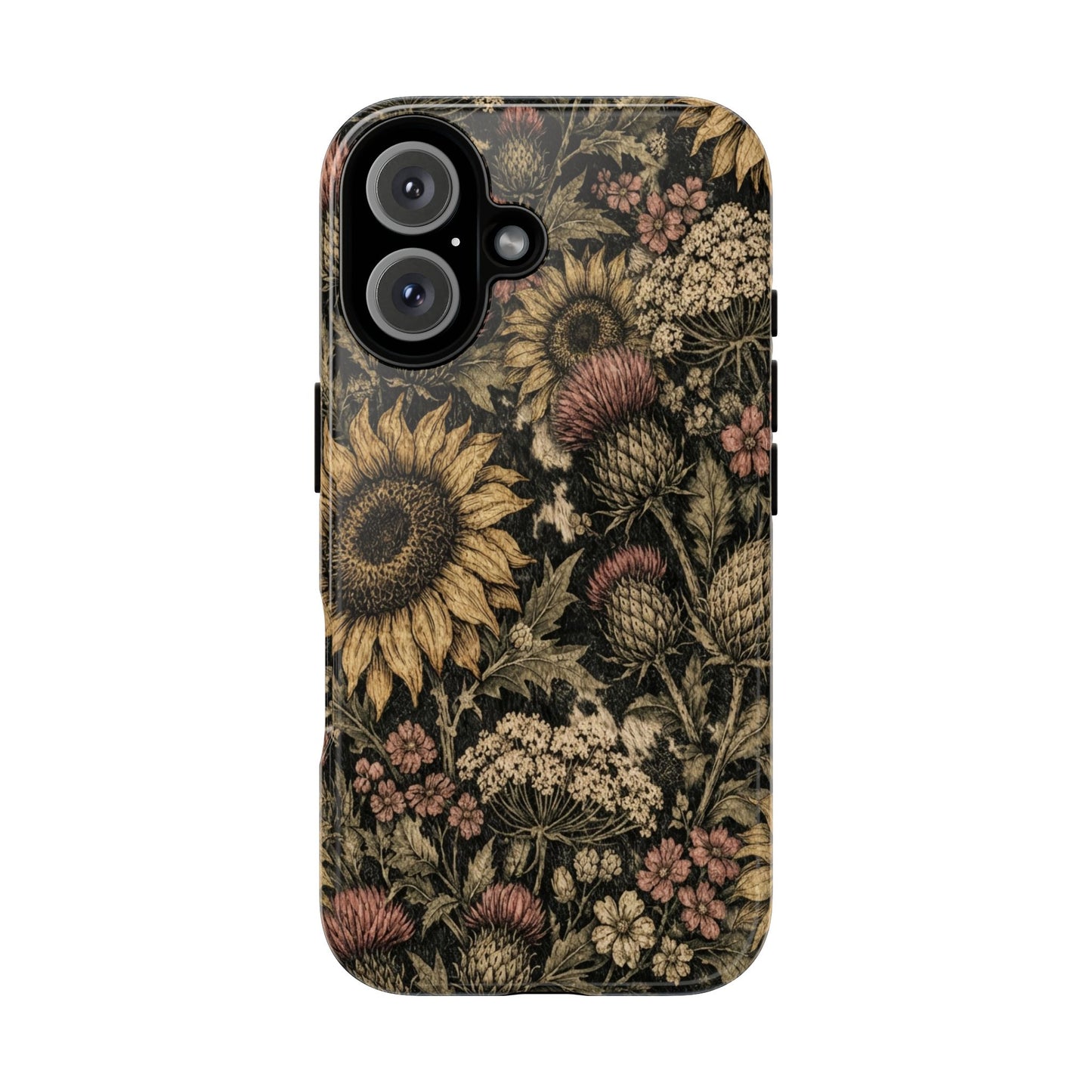 Cowhide Sunflower Thistles Tough Case