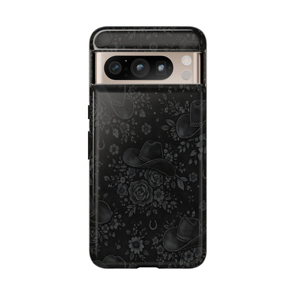 Western Noir Floral Hats Tough Case