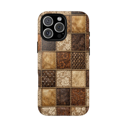 Leather Lace Patchwork Tough Case