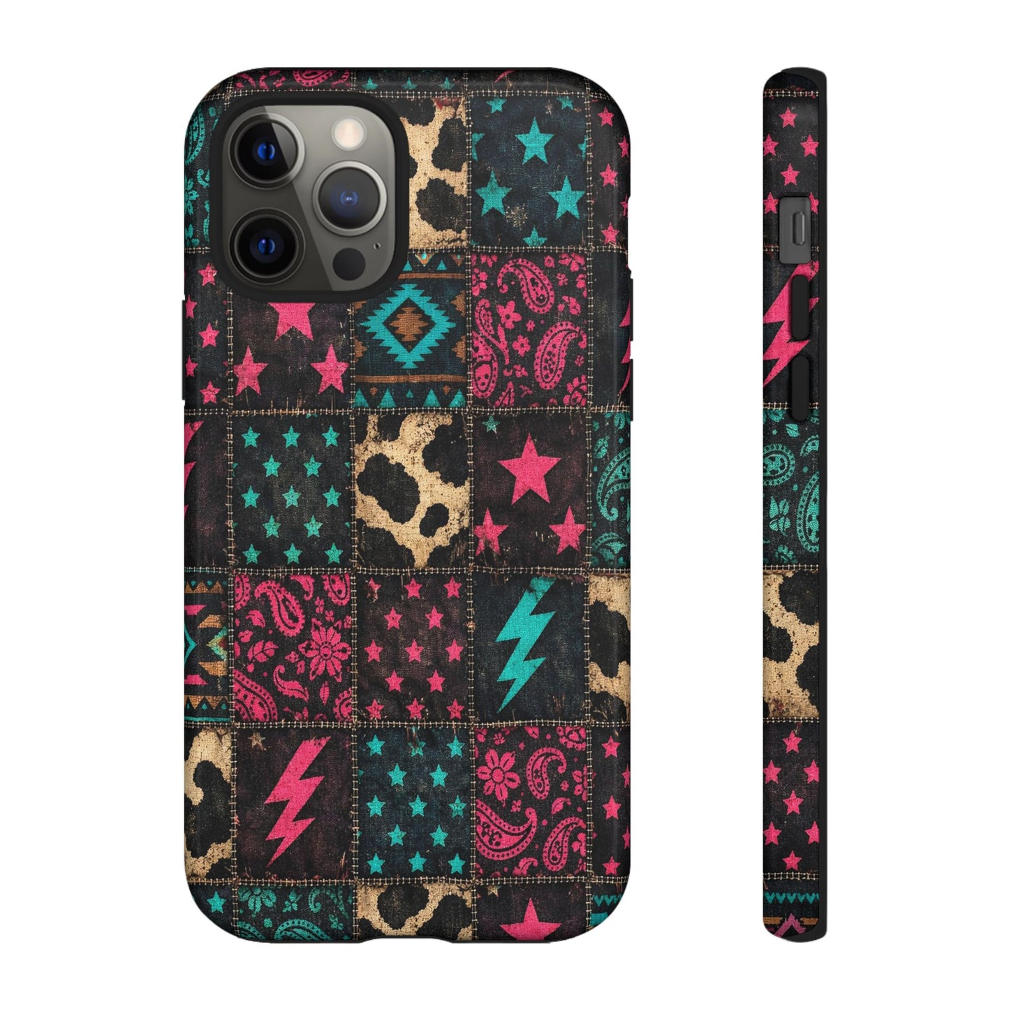 Neon Cowhide Patchwork Tough Case