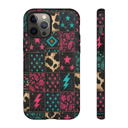 Neon Cowhide Patchwork Tough Case