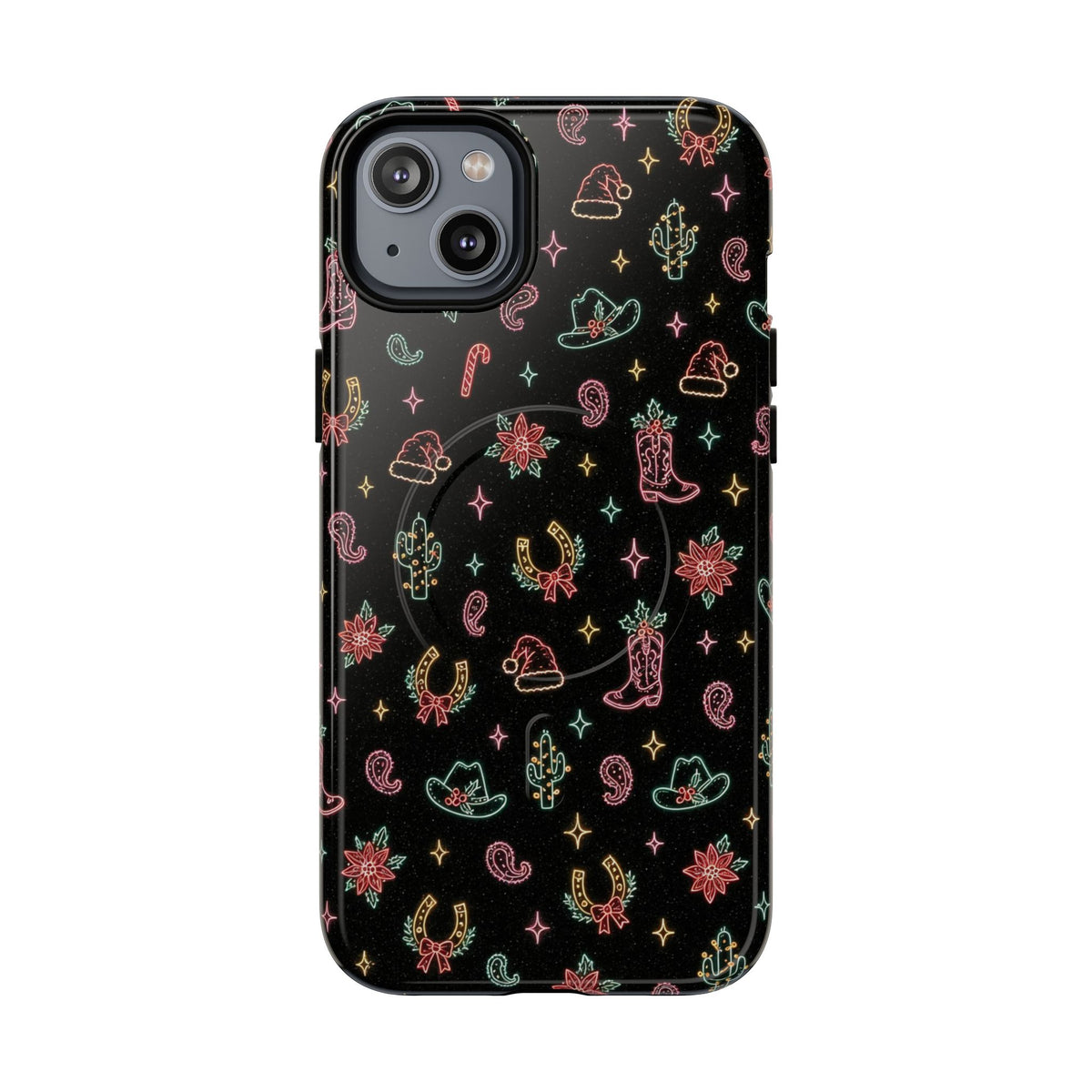 Neon Holiday Doodles Magnetic Case