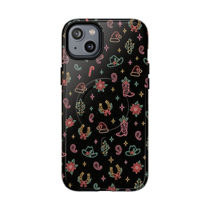 Neon Holiday Doodles Magnetic Case
