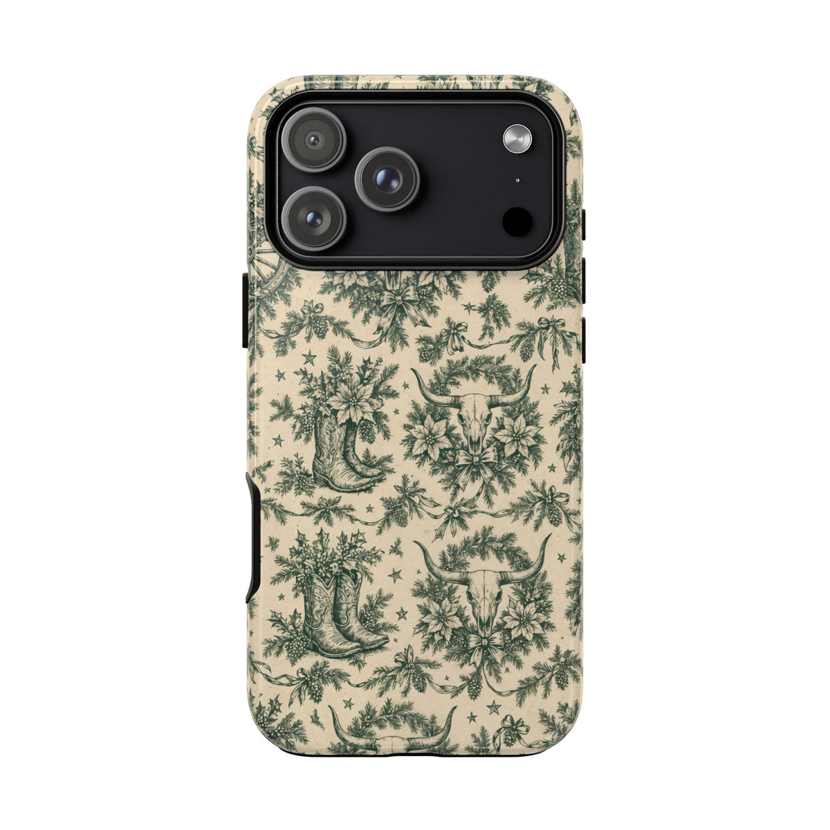 Longhorn Holiday Toile Tough Case