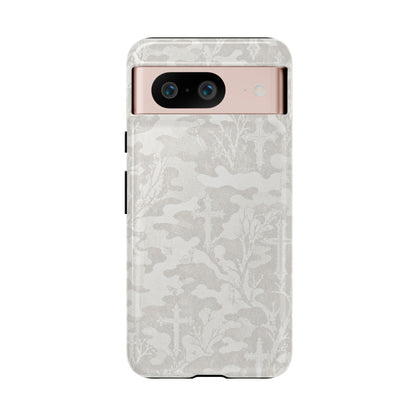 White Camo Cross Tough Case