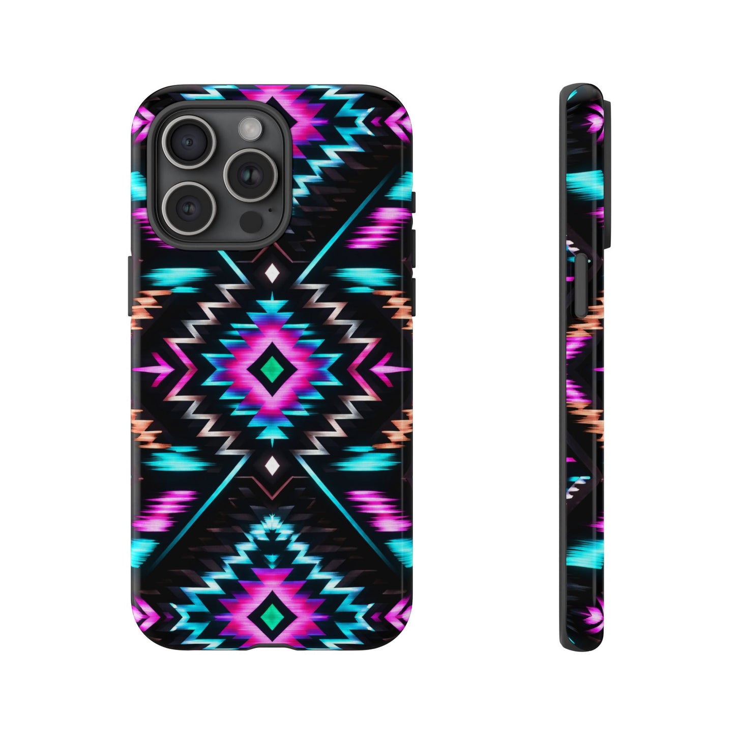 Black Neon Aztec Rug Tough Case