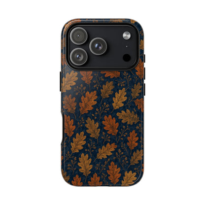 Navy Autumn Leaves Tough Case
