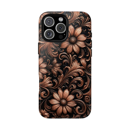 Rose Gold Floral Tough Case
