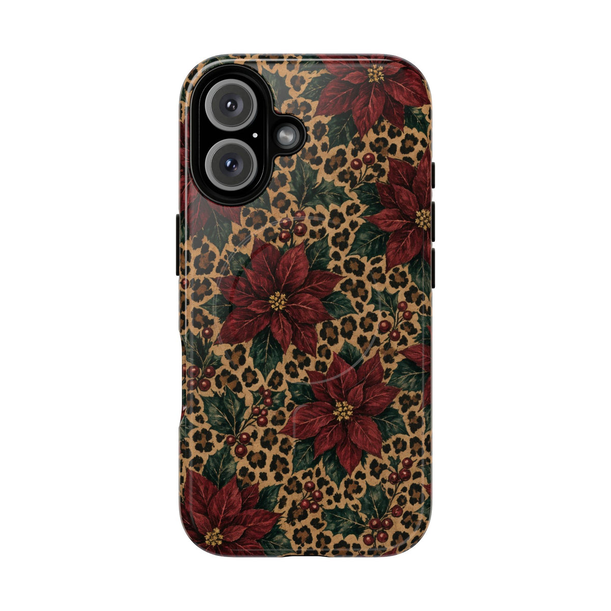 Leopard Poinsettia Magnetic Case