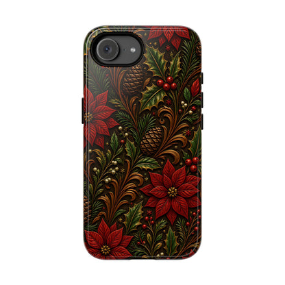 Carved Christmas Holly Tough Case