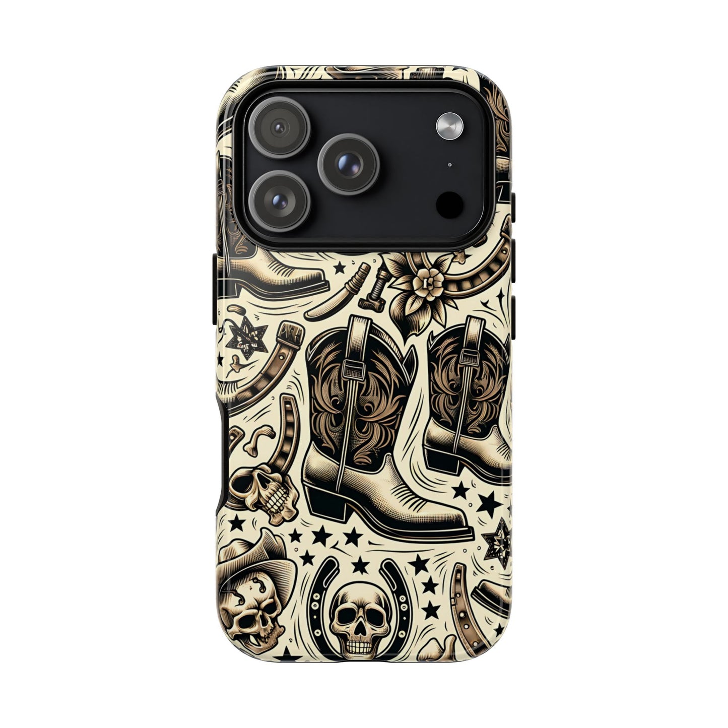 Skulls Boots Horseshoes Tough Phone Case