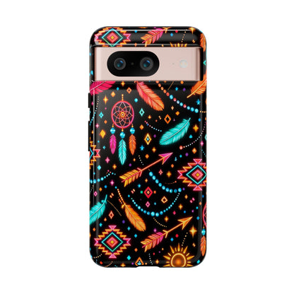Neon Aztec Feather Tough Case